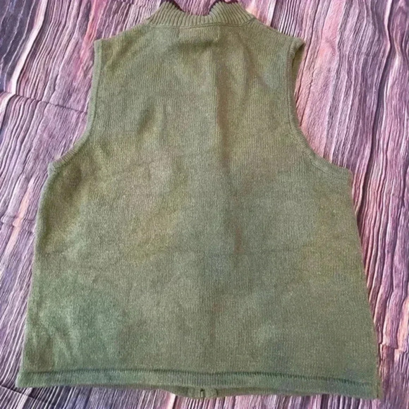 Heirloom Collectibles Christmas Collection Green Zip Vest Camo Bears Size XL - Picture 6 of 7